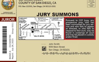 San Diego Superior Court Announces a New Look for its Jury Summons